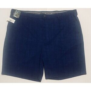 Mens Roundtree Yorke Performance Shorts Comfort Big Man 48 Waist Blue Print NWT